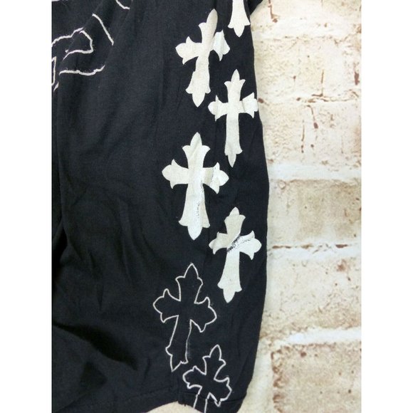 291 Venice Womens Black Restless Hearts Cross back Tank Crosses Size 2 Goth Rock - Picture 6 of 12